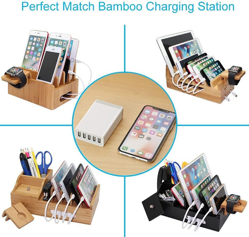 Pezin & Hulin 5 Port USB Wall Charger, 45W, Compatible with Tablet, Phone, Cell Devices...