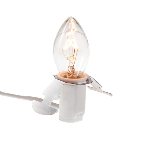 Single Light Replacement Clip in Lamp Cord for Christmas Village House includes Clear Light Bulb...