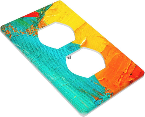 Abstract Oil Painting Single Duplex Outlet Light Switch Plate Cover Decor Wall Plate Cover For Home Bedroom Kitchen Decorative 4.5 * 2.76 Inches S...