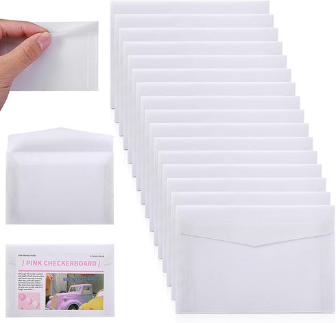 50 Pieces Glassine Envelopes, 3.9 × 2.7 Inch Clear Envelopes Stamp Collecting Supplies Mini Wedding Envelopes for Storing Photos Stamps Tickets Po...