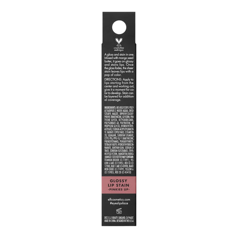 e.l.f. Cosmetics Glossy Lip Stain, Lightweight, Long-Wear Lip Stain For A Sheer Pop Of Color & Subtle Gloss Effect, Pinkies Up, 0.10 Ounce (Pack o...