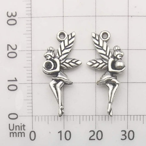iloveDIYbeads 100g (66pcs) Craft Supplies Antique Silver Wings Angel Fairy Charms Pendants for Crafting, Jewelry Findings Making Accessory for DIY...
