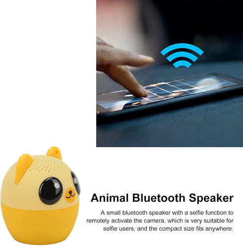 SUNGOOYUE Portable Speaker, Cute Animal Style Wireless Mini Speaker with Selfie Remote Control Function Good Girls Women Kids (Bear)...