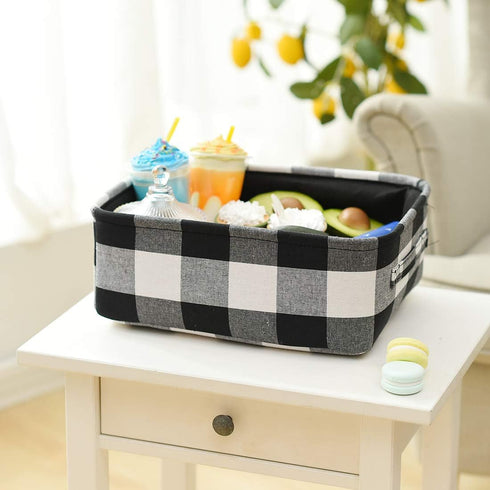 INough Christmas Buffalo Plaid Storage Basket for Kids - Collapsible Toy Box for Baby/Office/Bedroom - Low Gifts Farmhouse Decor...
