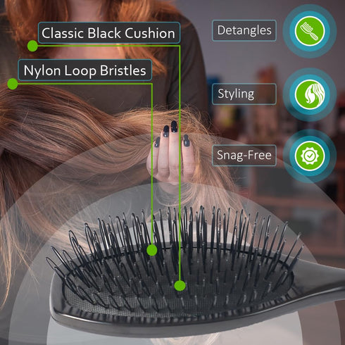 One Twenty Three Loops - RemySoft Professional Grade Loop Brush - Safely Detangles Hair Extensions, Weaves and Wigs - Snag Free Styling for Human ...
