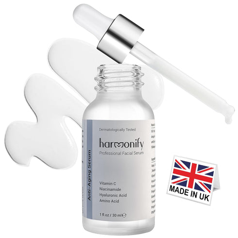 Niacinamide with Hyaluronic Acid Vitamin C Serum For Face, Amino Acid Facial Serum, All Skin Types & Skincare Hydrating, Oil-Free Moisturizing, 1 ...