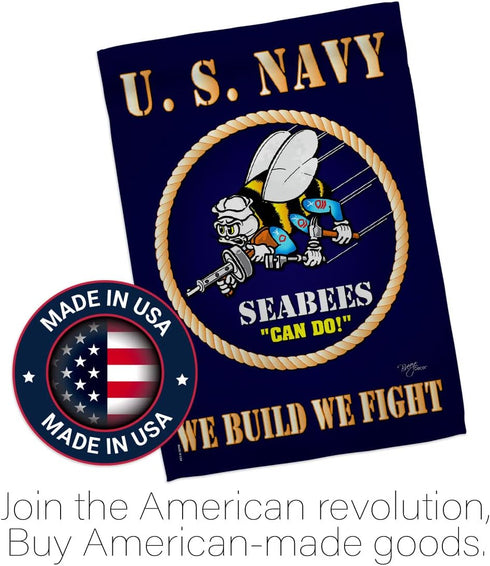Sea Bees Garden Flag Home Decor Armed Forces United State American Decorations Military Memorabilia Remembrance Wall Tapestry Retire Outdoor Memor...