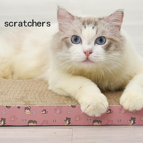 Cat Scratchers Cardboard, Cat Scratch Pad, Cat Scratching, Corrugated Board Reversible with Catnip for Indoor Cats (Waves)...