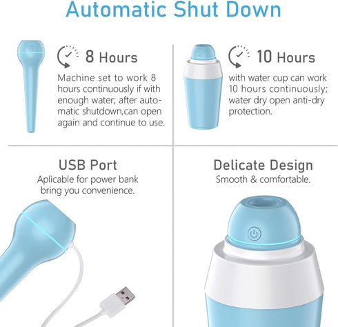 Portable Mini Humidifier USB Cool Mist Ultrasonic Humidifier with Water Bottle Premium Humidifying Unit with Whisper-Quiet Operation Automatic Shu...