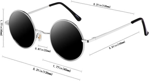 NIEEPA Vintage Small Round Polarized Hippie Sunglasses for Men Women Circle Sun Glasses NP1002...