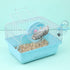 Pet Hamster Cage with Running Wheel Water Bottle Food Basin Portable Carrier House Mice Home Habitat for Going Out, Traveling (Blue)...
