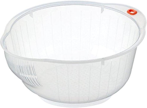 Plastic Japanese Rice Washing Bowl with Strainer, 2 quart...