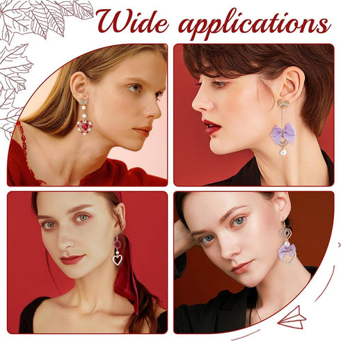 SUNNYCLUE 1 Box 8 Pairs Valentine's Day Rose Charms Baroque Love Charm Earring Making Starter Kit Alloy Red Flowers Rose Pearls Heart Charms for J...