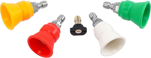RIDGE WASHER Pressure Washer Nozzle Guard, Power Washer Nozzle Tips with Protector Holder, 5 Pressure Washing Tips with 1/4" Quick Connect, Orific...