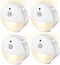 4 Pack Motion Sensor Night Light Plug in, Motion Activated Night Light, Mini Warm White LED Nightlight with 5-80 lm Adjustable Brightness for Bath...