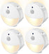 4 Pack Motion Sensor Night Light Plug in, Motion Activated Night Light, Mini Warm White LED Nightlight with 5-80 lm Adjustable Brightness for Bath...