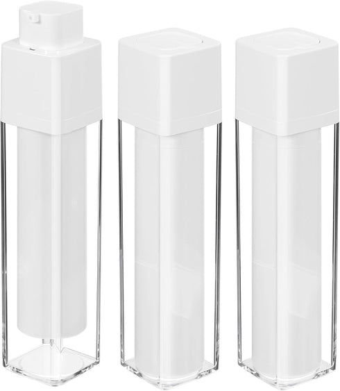 Holibanna Airless Pump Dispenser Foundation Bottle: 3pcs 50ml Skincare Moisturizer Empty Refillable Pumps Container 1.7oz Reusable Travel Dispense...
