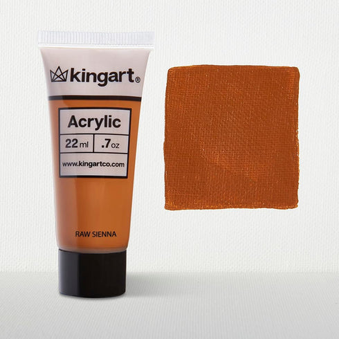 KINGART 500-138 PRO Artist Quality RAW SIENNA Acrylic Paint, 22ml (0.74oz) Tubes, 3 Pack - Set (66ml Total), Raw Sienna...