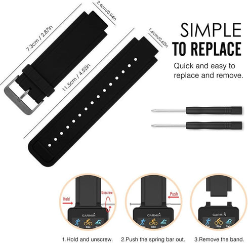 Band for Garmin Vivoactive, Soft Silicone Replacement Watch Band for Garmin Vivoactive/Vivoactive Acetate (No Tracker, Replacement Bands Only)...