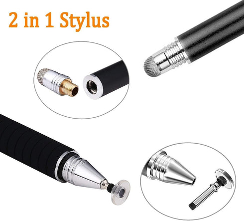 Mixoo Capacitive Stylus Pen,(Disc and Fiber Tip 2-in-1 Series) High Sensitivity and Precision,Stylus for iPad,iPhone and Other Touch Screens Devic...