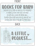 50 Blue Watercolor Books for Baby Shower Request Cards - Invitation Inserts - Boy Baby Shower...