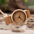 BOBO BIRD Men's Women's Bamboo Wooden Watch with Brown Cowhide Leather Strap Analog Quartz Casual Watches...