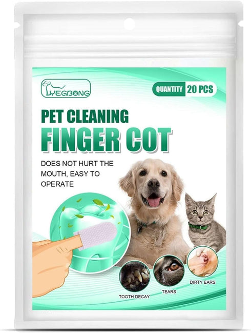 20Pcs White Teeth Cleaning Finger Wipes,Dog Eye WipesCleaning Wipes for Pet Teeth and Dog Tooth Brushing for Cleaning Teeth Ears and Eyes Suitable...