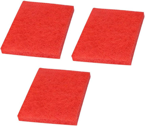 uxcell 3pcs Scouring Pad Non-Scratch Scouring Sponge Scrub Pads 6"x4" for Scouring Kitchen, Dishwashing, Red...