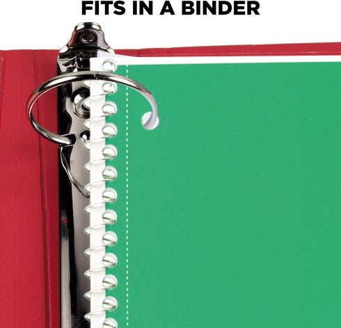 Mead Spiral Notebooks, 1 Subject, Wide Ruled Paper, 70 Sheets, 10-1/2 x 7-1/2 inches, Green, 4 Pack (38300)...