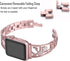 Bling Bracelets Compatible with Apple Watch Band 46mm/45mm/44mm/42mm iwatch Bands Series 10/9/8/7/6/5/4/3/2/1/SE, Women Stainless Steel Dressy Jew...