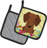 Caroline's Treasures BB6130PTHD Easter Eggs Dachshund Red Brown Pair of Pot Holders Kitchen Heat Resistant Pot Holders Sets Oven Hot Pads for Cook...