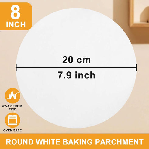 150Pcs-8 Inch Parchment Paper Rounds,Baking Parchment Paper, YUFDA Non-Stick Parchment Paper for Baking, Precut Round Parchment Paper for Tortilla...