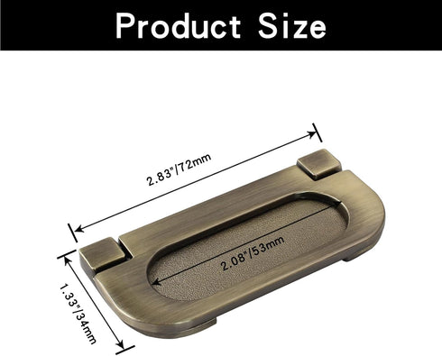 2 Pack Recessed Pull Ring Handles Bronze Hidden Recessed Type Drawer Mount Handle Deck Cabinet Flush Ring Sliding Door Pull Handle Recessed Furnit...