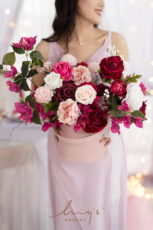 Ling's Moment Blush Dahlia Foam Artificial Flowers Real Touch Faux Fake Flower for Home Decor Graduation Baby Shower Decorations Outdoors Party Fa...
