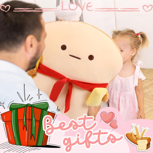 ARELUX 17.7in Funny Toast Bread Pillow,Cute Bread Shape Plush Hugging Pillow,Soft Toast Food Sofa Cushion for Home Decor,Plush Toy Gifts for Kids ...