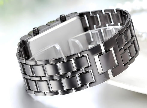 Fashion Full Metal Digital Lava Wrist Watch Men LED Display Watches Gifts for Male Boy Sport Creative Watch...