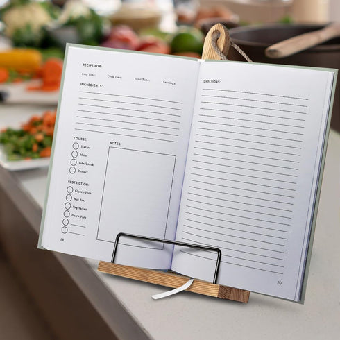 Perfect Blank Recipe book - Write in Your Own Recipes,Organize Your Recipes- Waterproof Cover and 50 Blank Pages Recipe Notebook (sage green)...