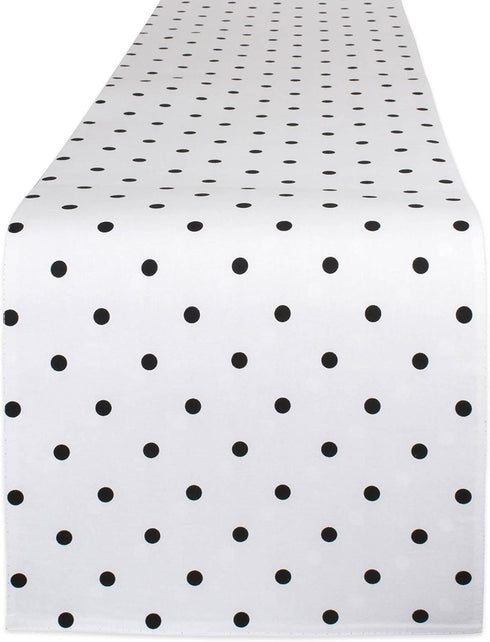 DII Polka Dot Kitchen Collection, Table Runner, 14x72, Black/White Reversible...