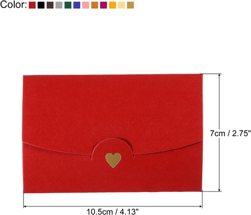 PATIKIL Mini Envelopes, 24 Pack Small Gift Card Holders Retro Gold Heart Business Invitation Envelopes for Wedding Birthday, Multicolor...