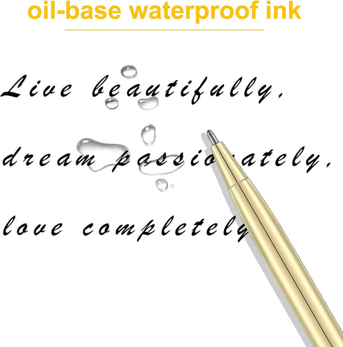 6 Pieces Metallic Ballpoint Pen Slim Retractable Ballpoint Pen Black Ink Metal Pen Mini Conical Ballpoint Pen and 6 Refills for Wedding Business O...