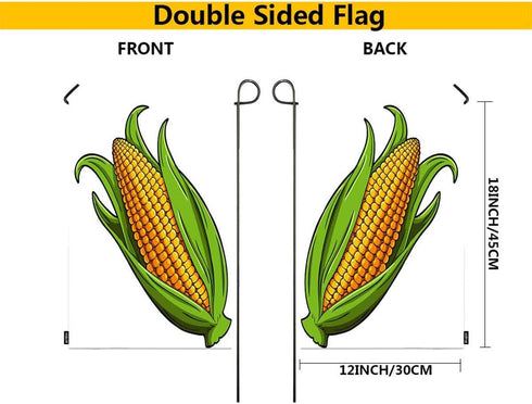 Corn Garden Flag Cartoon Golden Sweet Corn on The White Background Decorative Spring Summer Outdoor House Flag for Garden Yard Lawn 12 x 18 Inch...