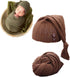 Newborn Photography Wrap Boy Girl Baby Photo Wraps Outfits Stretch Crochet Blanket Props (Coffee)...