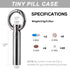 TISUR Small Keychain Pill Holder ?Titanium Metal Travel Pill Case Portable Pill Organizer Container for Purse Waterproof Keychain Pill Holder Medi...
