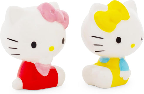 Sanrio Hello Kitty and Mimmy Ceramic Salt and Pepper Shakers, Set of 2 | Spice Dispenser Storage Canisters...