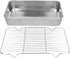 AUNMAS Rectangular Baking Pan and Rack, Easy Roasting Pan for Cooking Baking(23.5 * 17.5 * 5CM)...