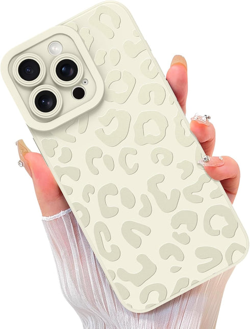 ZIYE Phone Case for iPhone 15 Pro Max with Screen Protector Cute Black Leopard Print Design for Women Men Soft Silicone TPU with Camera Lens Prote...