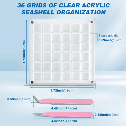 36 Grids Acrylic Magnetic Seashell Display Box, Advantageouse Acrylic Magnetic Seashell Display Box, Clear Seashell Storage Box, for Bead, Nail, J...
