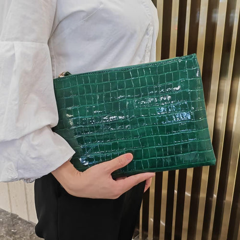Women Envelope Clutch Purse Bag Fashion Crocodile Embossed PU leather Oversized Ladies Evening Party Clutches...