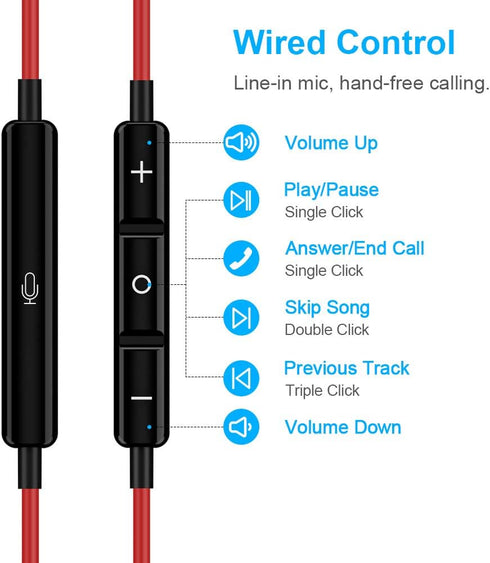 3.5mm Earbuds Noise Canceling Headphone with Microphone Magnetic in-Ear Wired Stereo 3.5mm Jack Earphone for Moto G Power Play Pure Google Pixel 4...