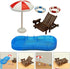 Toyvian 2 Sets Doll House Swimming Pool Swimming Ring Folding Beach Sunbath Chair Simulation Miniature Craft Furniture Pool Toys Photo Props for D...